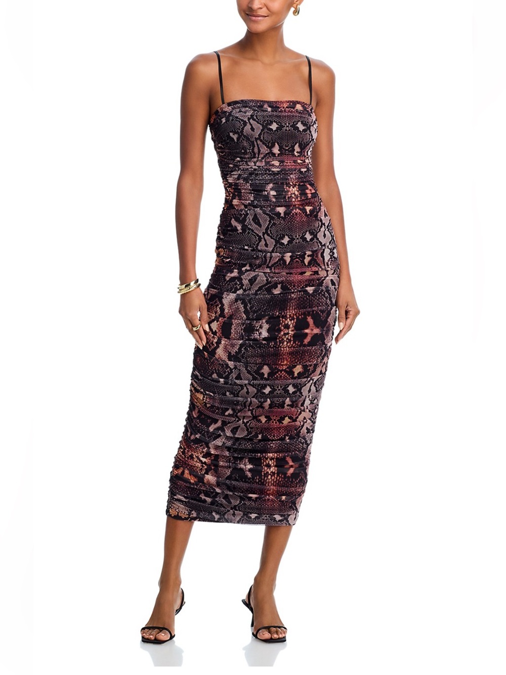 NWT AFRM ruched Midi Dress size XS